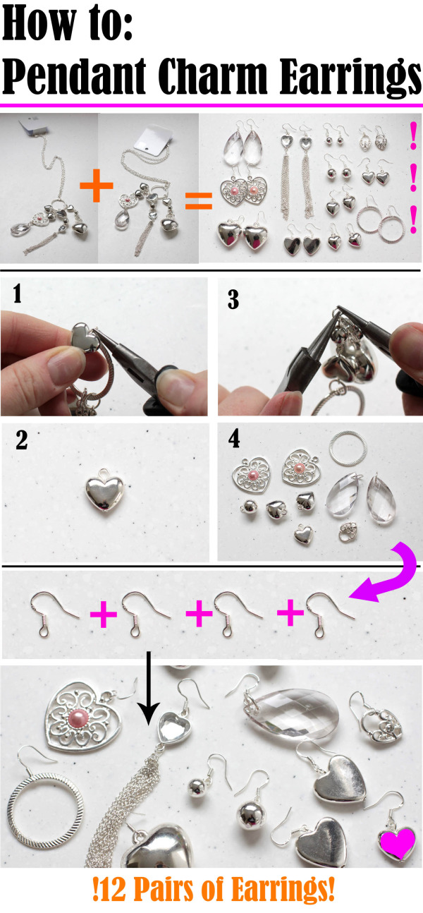 how to pendant charm earrings