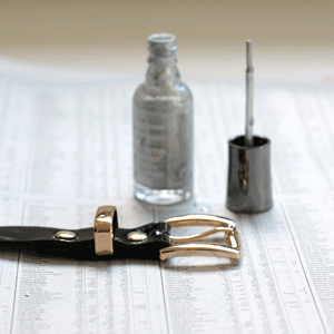 Belt Refashion with Nail Polish