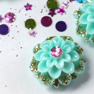 Glittered Resin Cabochons