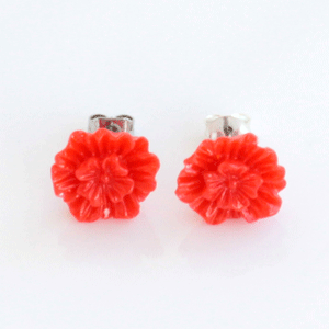 Resin Flower Cabochon Earrings