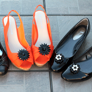 Shoe Clips made from Jewellery
