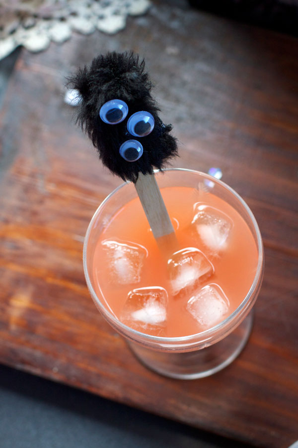 Simple DIY Monster Halloween Drink Stirrer for Party