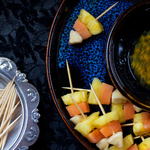 Candy Corn Fruit Kebabs