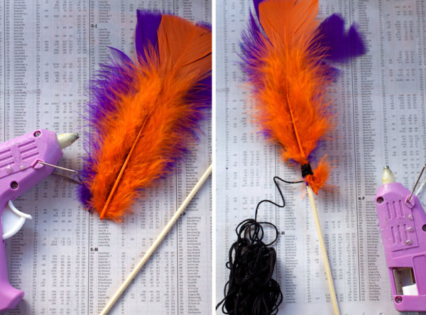 DIY Halloween Drink Stirrer - How to Make Feather