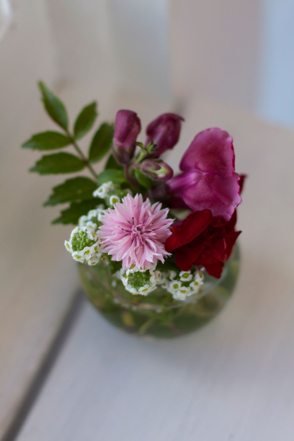 DIY mini summer flower arragements