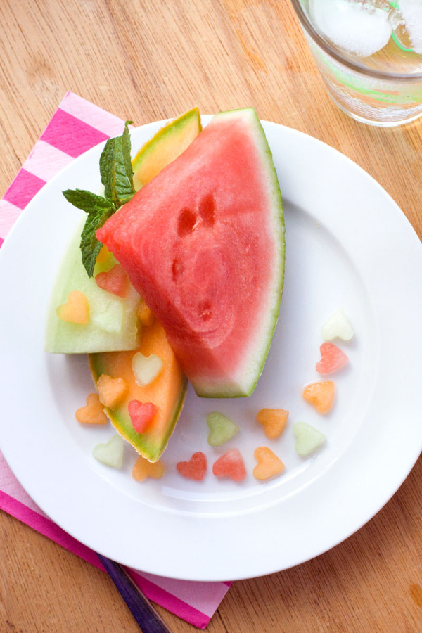 Confetti Fruit Salad - Melon Hearts