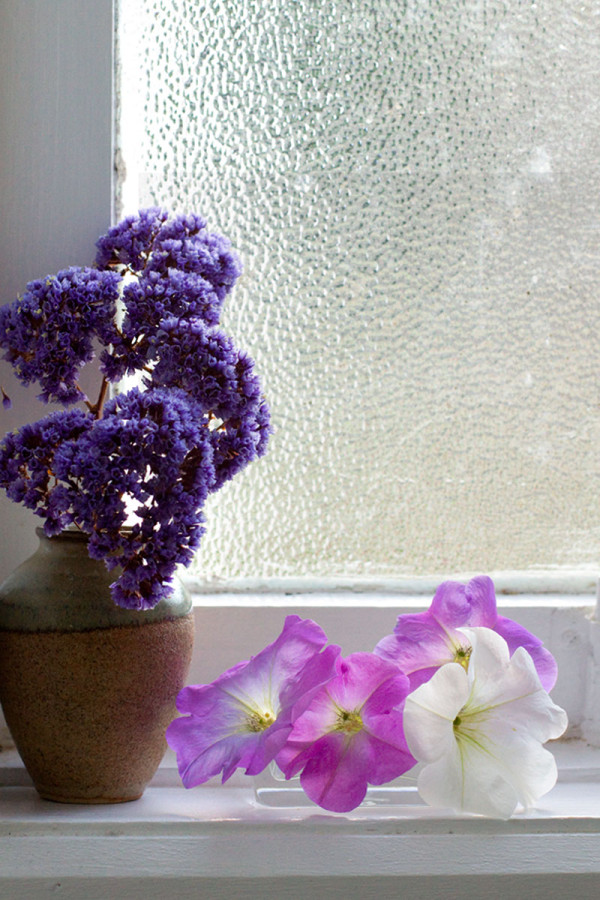 Mini Window Sill Flower Arrangement with Petunias