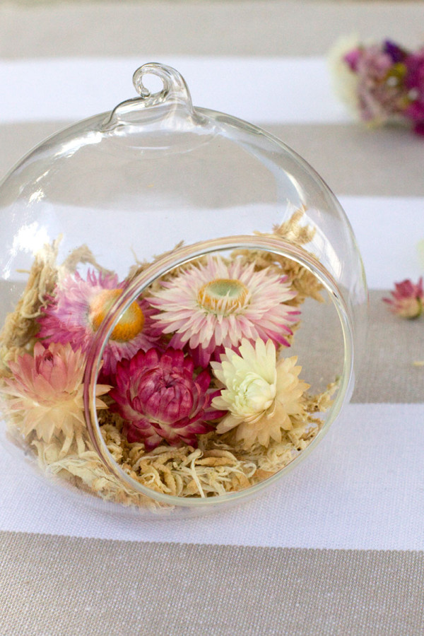 Straw Flower Hanging Glass Terrarium for Autumn/Fall DIY